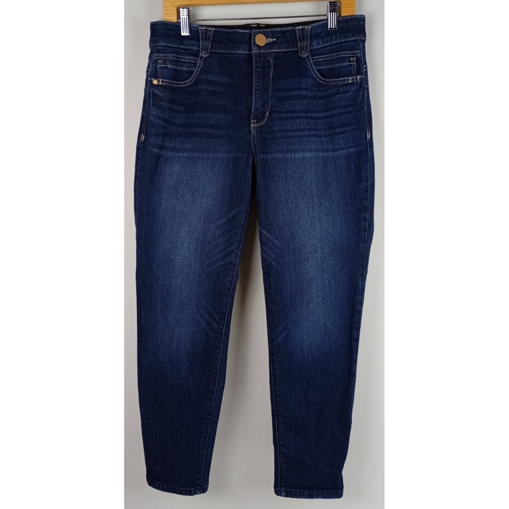 Democracy Womens 12 Dark Blue "Ab"solution‎ Gold Charm Stretch Denim Jeans